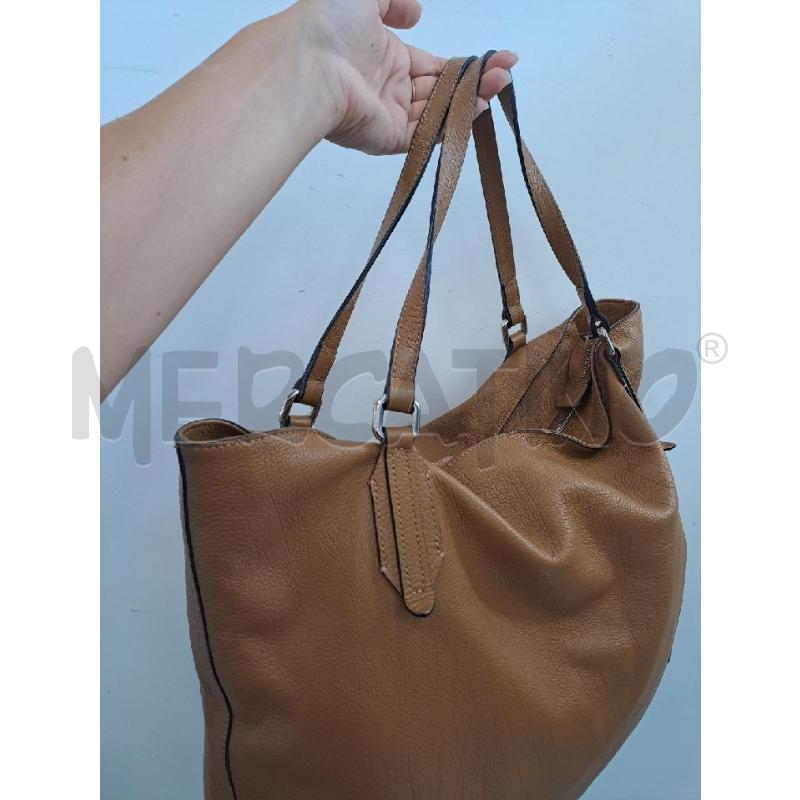 BORSA PELLE YNOT CAMMELLO DOPPIO MANICO | Mercatino dell'Usato Catanzaro 3