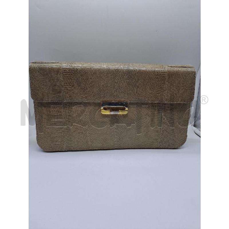 BORSETTA DONNA BEIGE VERA PELLE DI COCCODRILLO | Mercatino dell'Usato Catanzaro 1