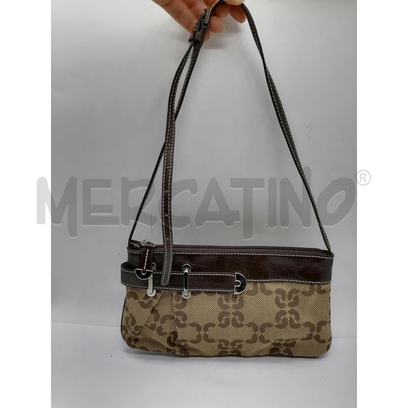 BORSETTA DONNA COCCINELLE STAMPA MONOGRAM BEIGE MARRONE | Mercatino dell'Usato Catanzaro 1
