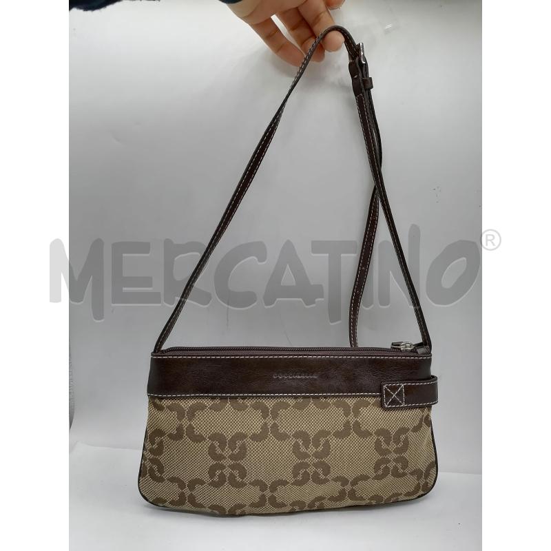 BORSETTA DONNA COCCINELLE STAMPA MONOGRAM BEIGE MARRONE | Mercatino dell'Usato Catanzaro 2