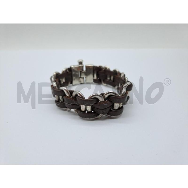 BRACCIALE UNO DE 50 INTRECCIO PELLE MARRONE | Mercatino dell'Usato Catanzaro 1