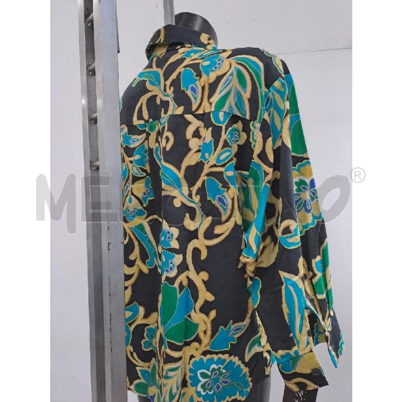 CAMICIA DONNA LUISA SPAGNOLI NERA FIORI GIALLO BLU | Mercatino dell'Usato Catanzaro 3