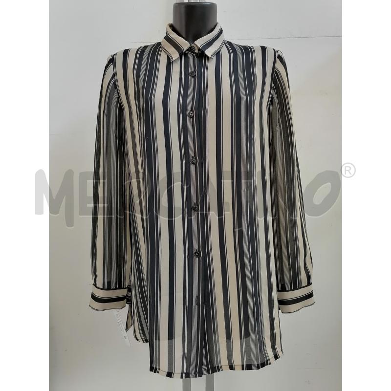 CAMICIA DONNA LUISA SPAGNOLI VELATA RIGE BEGIE NERO | Mercatino dell'Usato Catanzaro 1