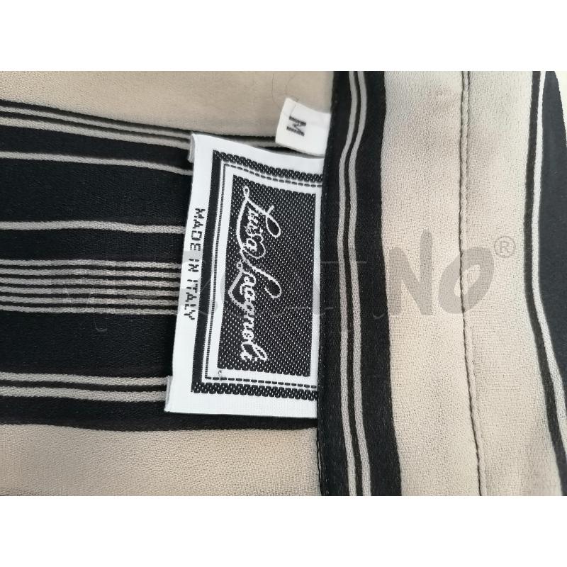CAMICIA DONNA LUISA SPAGNOLI VELATA RIGE BEGIE NERO | Mercatino dell'Usato Catanzaro 4