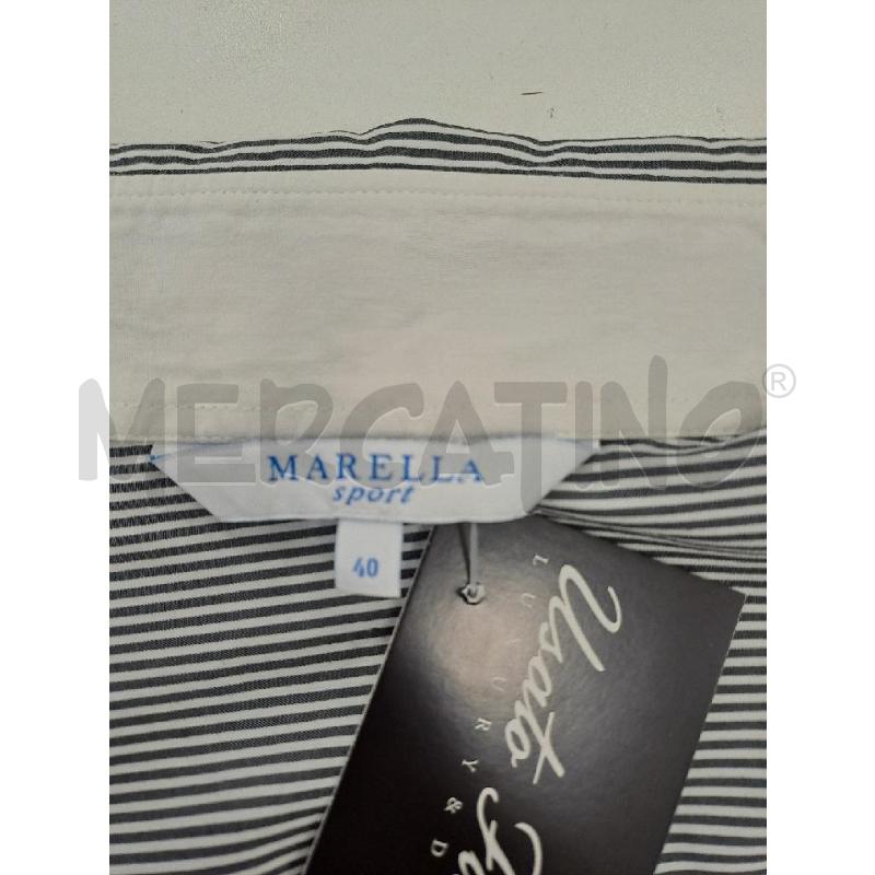 CAMICIA DONNA MARELLA RIGHE GRIGIO SCURO BIANCO  | Mercatino dell'Usato Catanzaro 4