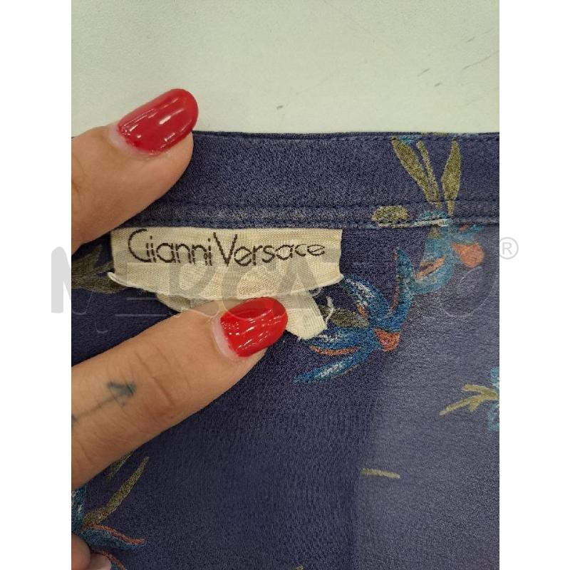 CAMICIA DONNA VERSACE BLU FIORE RUGGINE  | Mercatino dell'Usato Catanzaro 4