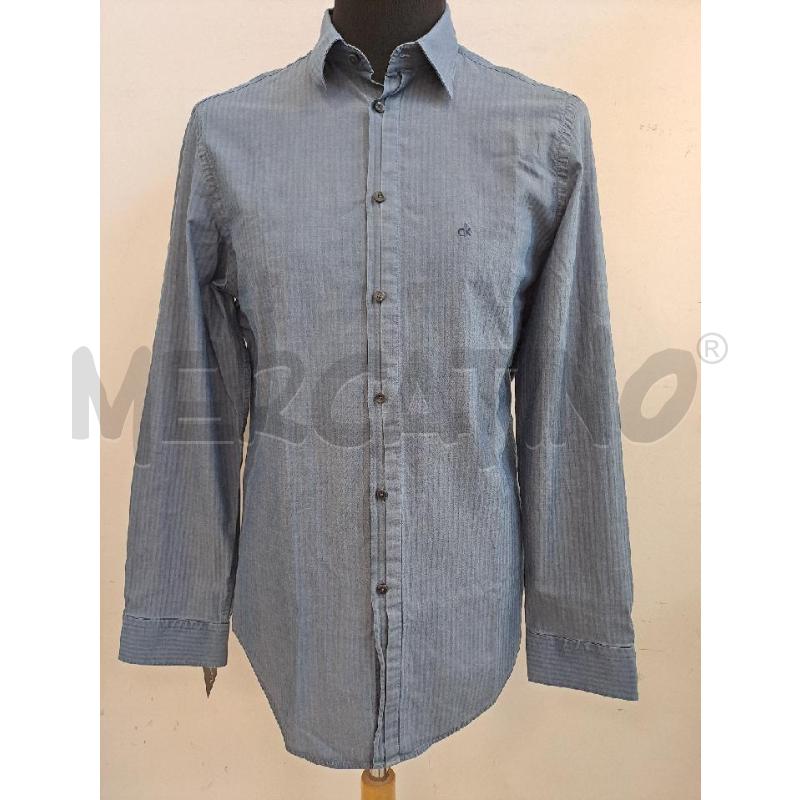 CAMICIA UOMO CALVIN CKLEIN BLU RIGHE | Mercatino dell'Usato Catanzaro 1