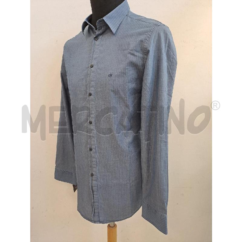 CAMICIA UOMO CALVIN CKLEIN BLU RIGHE | Mercatino dell'Usato Catanzaro 2