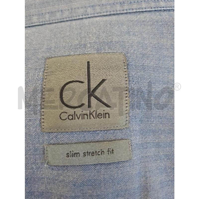 CAMICIA UOMO CALVIN CKLEIN BLU RIGHE | Mercatino dell'Usato Catanzaro 4
