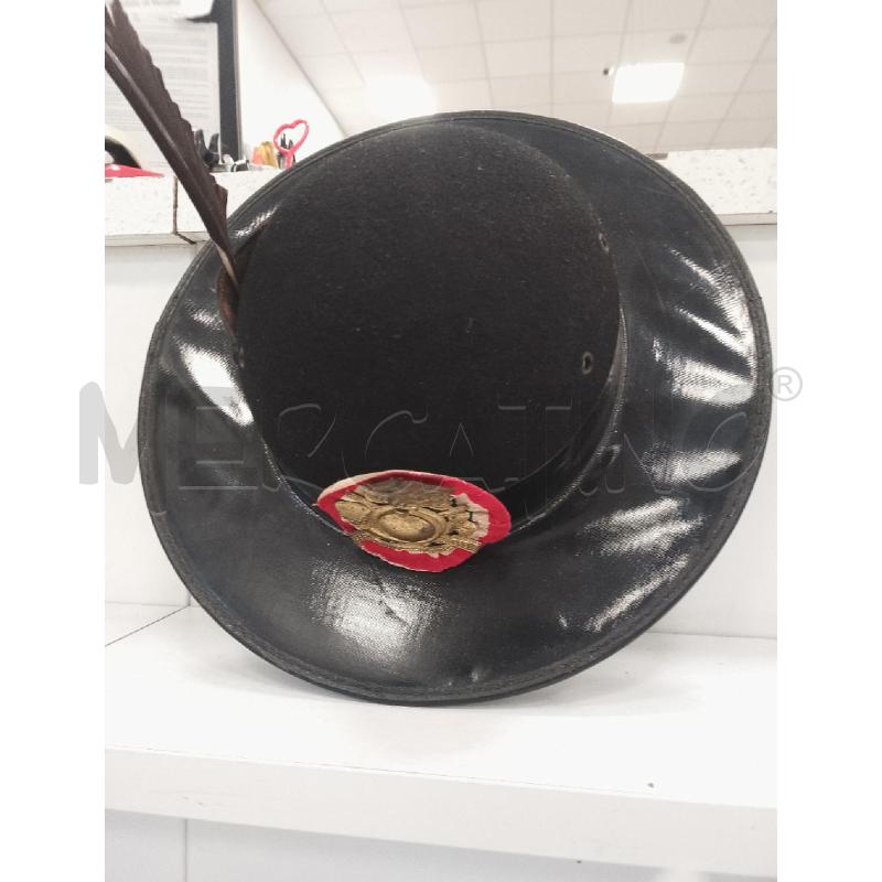 CAPPELLO UOMO BERSAGLIERE  NERO IN TESSUTO CON PIUMA  | Mercatino dell'Usato Catanzaro 1