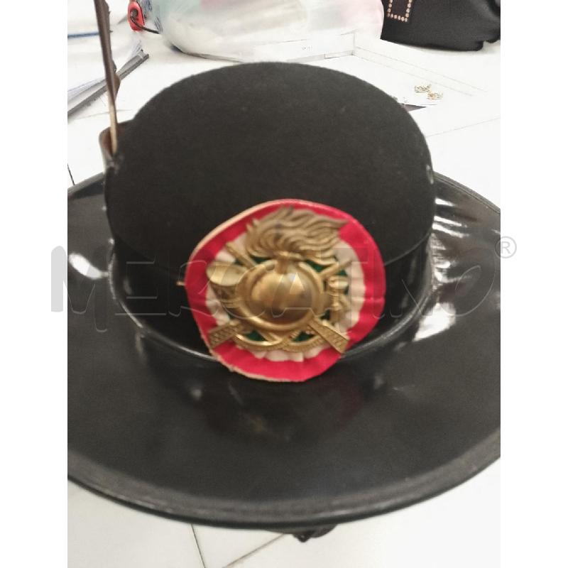 CAPPELLO UOMO BERSAGLIERE  NERO IN TESSUTO CON PIUMA  | Mercatino dell'Usato Catanzaro 3