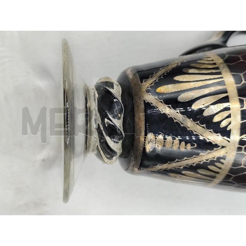 CARAFFA VETRO VIOLA DIPINTA IN ARGENTO | Mercatino dell'Usato Catanzaro 3