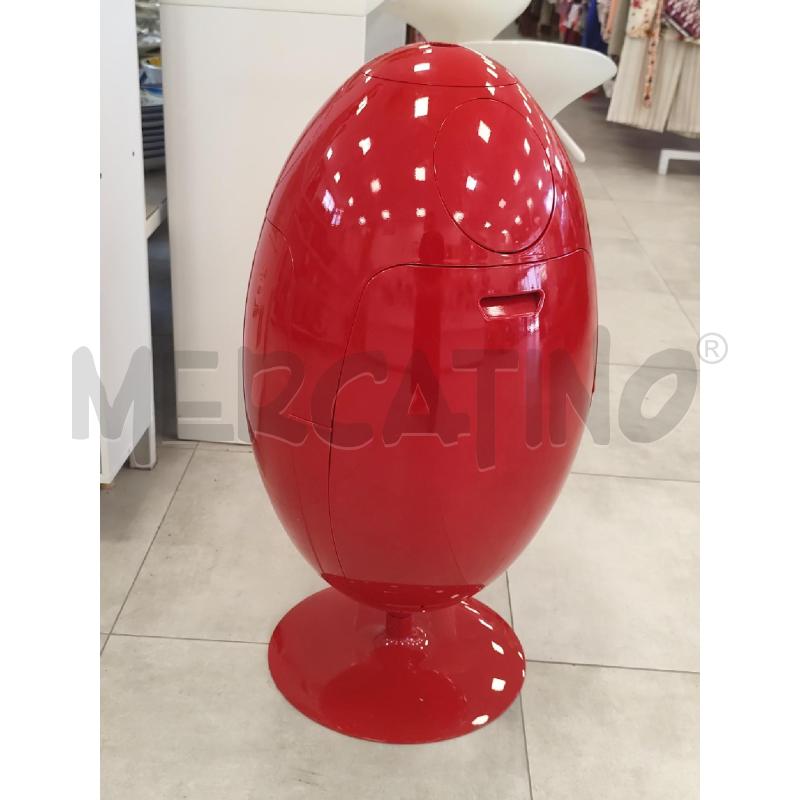 CESTO PATTUMIERA GIANLUCA SOLDI DESIGN MODERNARIATO OVETTO ROSSO LUCIDO | Mercatino dell'Usato Catanzaro 1
