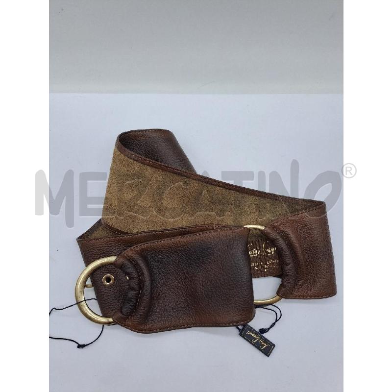 CINTURA PELLE LUISA SPAGNOLI MARRONE SFUMATO FIBBIA DORATA | Mercatino dell'Usato Catanzaro 1