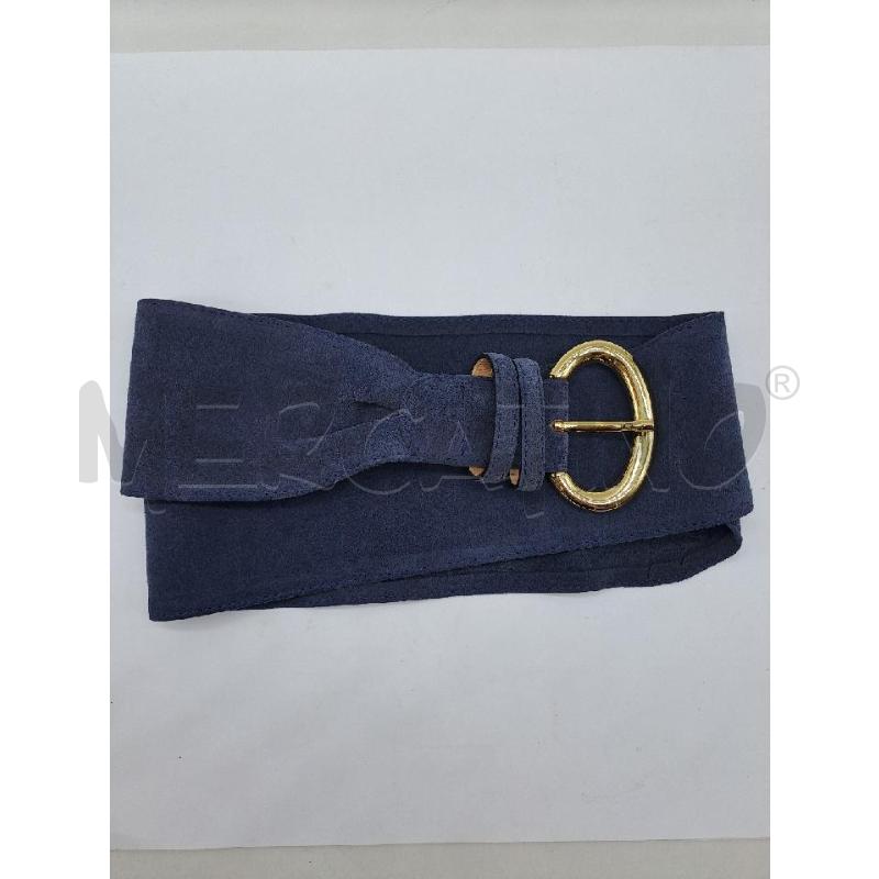CINTURA PELLE LUISA SPAGNOLI PELLE SCAMOSCIATO BLU FIBBIA DORATA | Mercatino dell'Usato Catanzaro 1