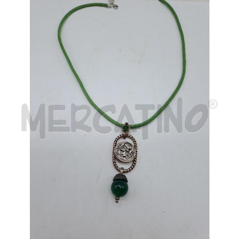 COLLANA GERARDO SACCO CORDINO VERDE MONETA | Mercatino dell'Usato Catanzaro 2