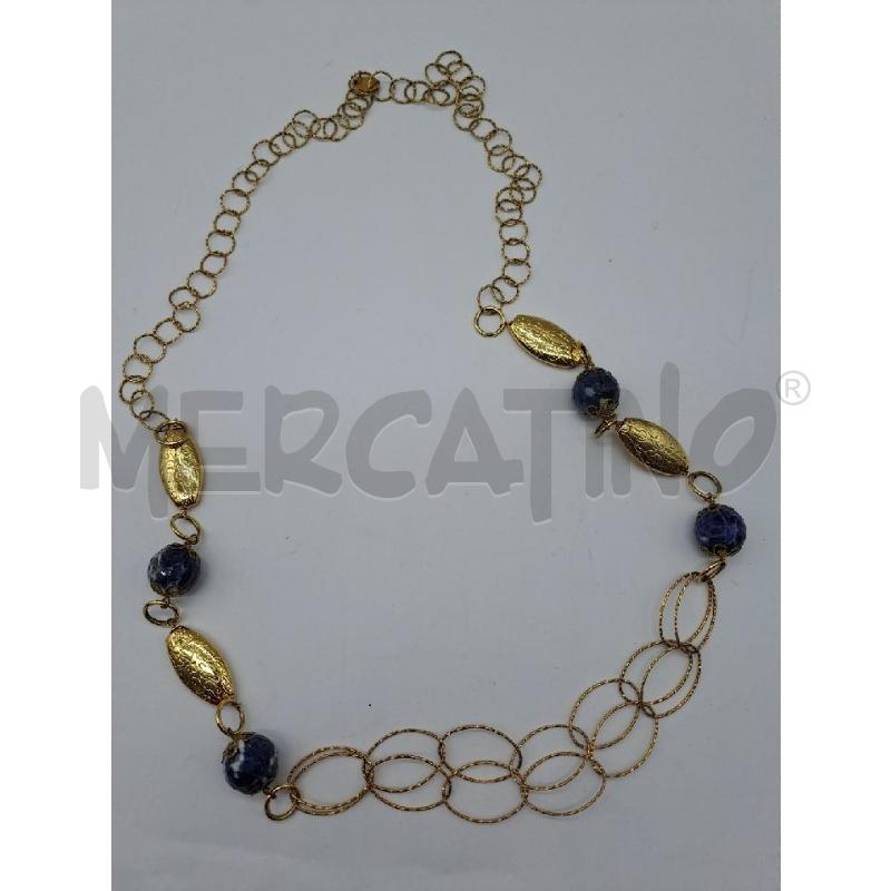 COLLANA GIOIELLANDO DORATA PIETRE BLU SFUMATO | Mercatino dell'Usato Catanzaro 1