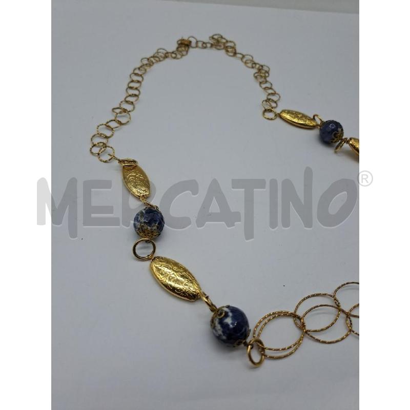 COLLANA GIOIELLANDO DORATA PIETRE BLU SFUMATO | Mercatino dell'Usato Catanzaro 2