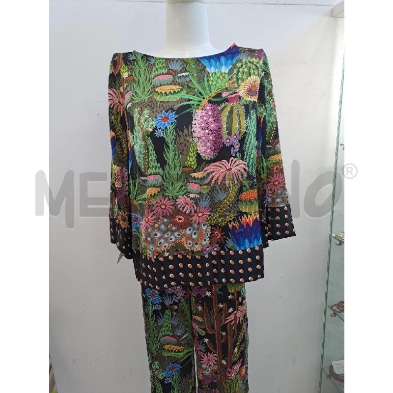 COMPLETO DONNA CLIPS PANTALONE+BLUSA FLOREALE  | Mercatino dell'Usato Catanzaro 2