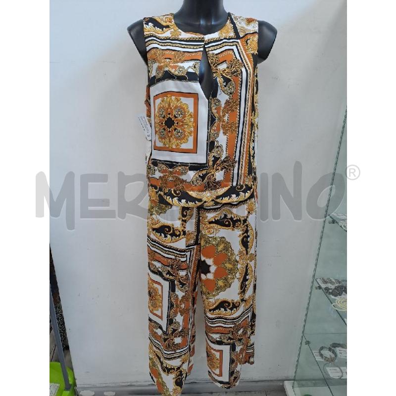 COMPLETO DONNA LIU JO BIANOC STAMPA DORATA TOP+PANTALONE | Mercatino dell'Usato Catanzaro 1