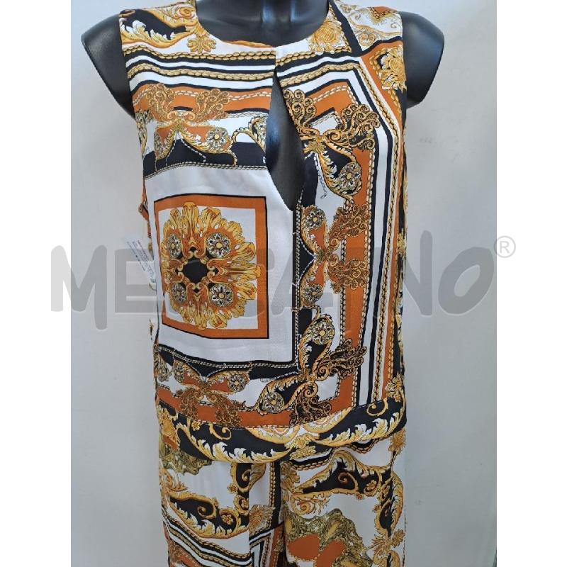 COMPLETO DONNA LIU JO BIANOC STAMPA DORATA TOP+PANTALONE | Mercatino dell'Usato Catanzaro 2