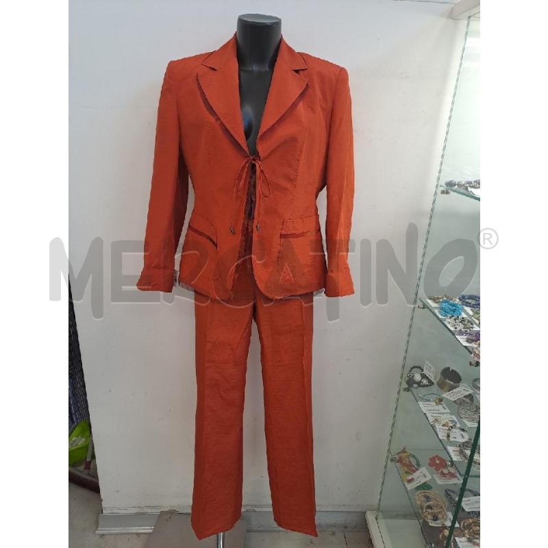 COMPLETO DONNA OLTRE ARANCIONE LINO VISCOSA BORDO TULLE | Mercatino dell'Usato Catanzaro 1