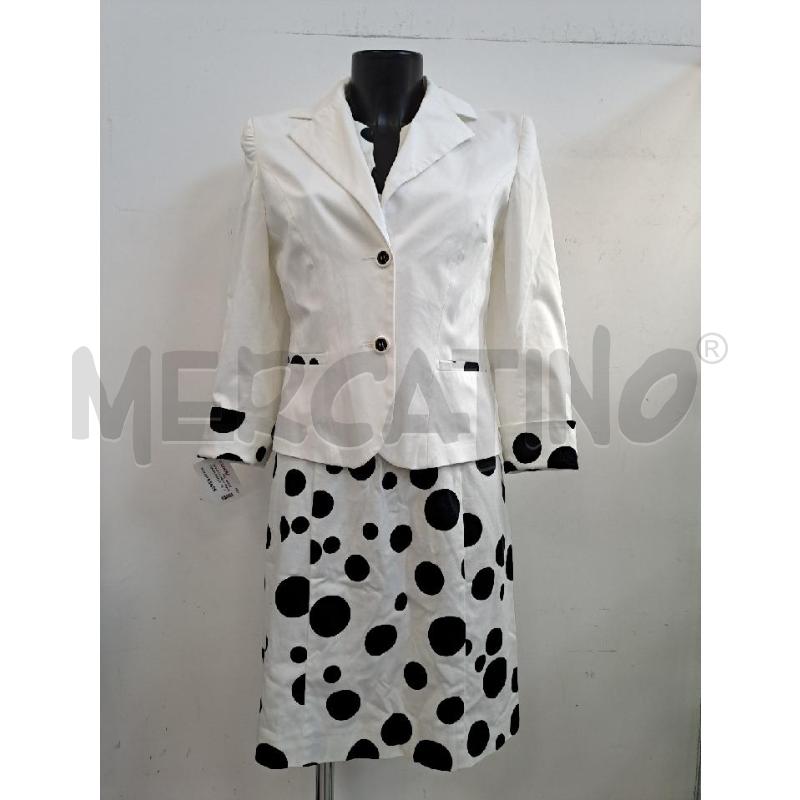COMPLETO DONNA PIERRE CARDIN VESTITO + GIACCA BIANCO POIS NERO | Mercatino dell'Usato Catanzaro 1