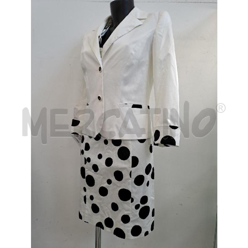 COMPLETO DONNA PIERRE CARDIN VESTITO + GIACCA BIANCO POIS NERO | Mercatino dell'Usato Catanzaro 3