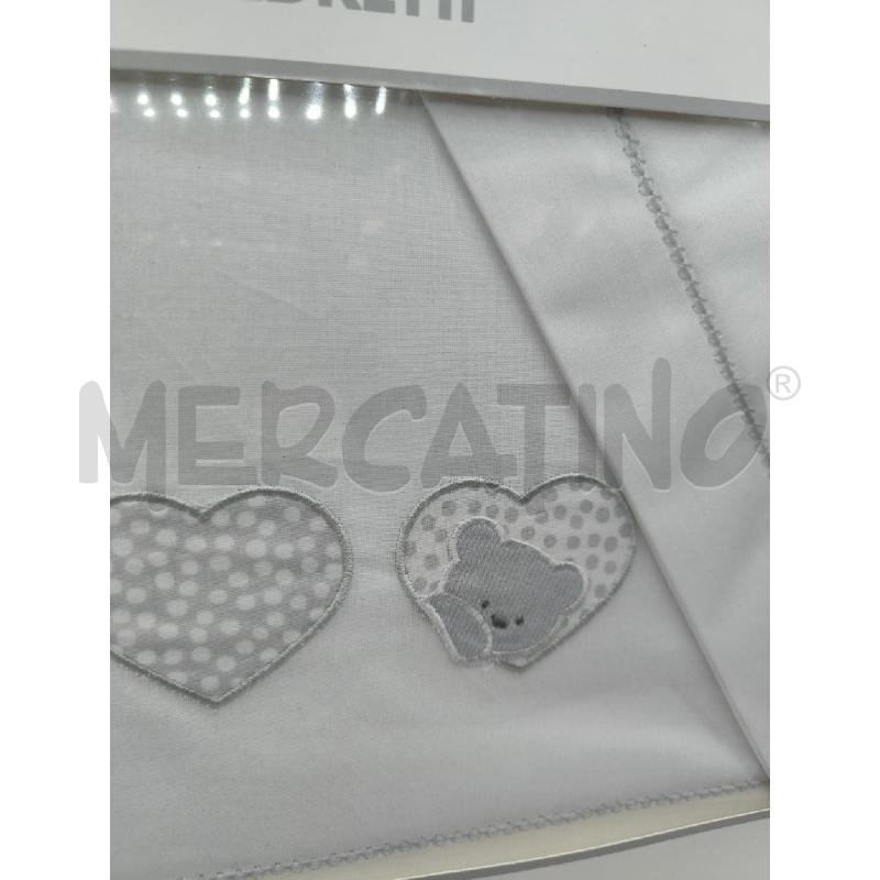 COPERTA CULLA FOPPAPEDRETTI LENZUOLINO BIANCO GRIGIO NUOVO | Mercatino dell'Usato Catanzaro 2