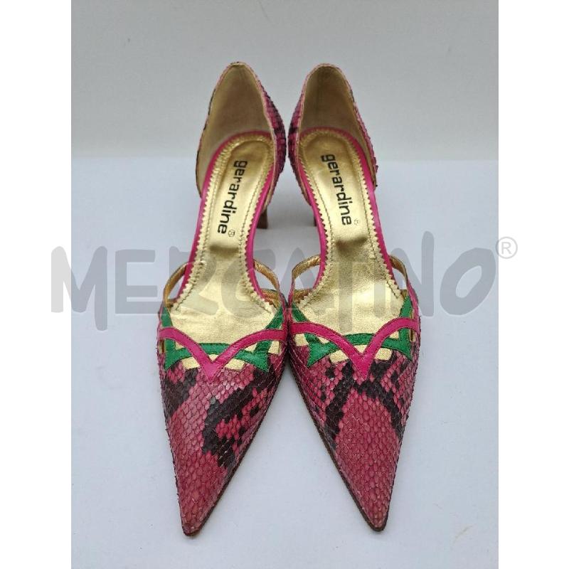 DECOLLETE GERARDINE PUNTA FUCSIA PITONATO  | Mercatino dell'Usato Catanzaro 1