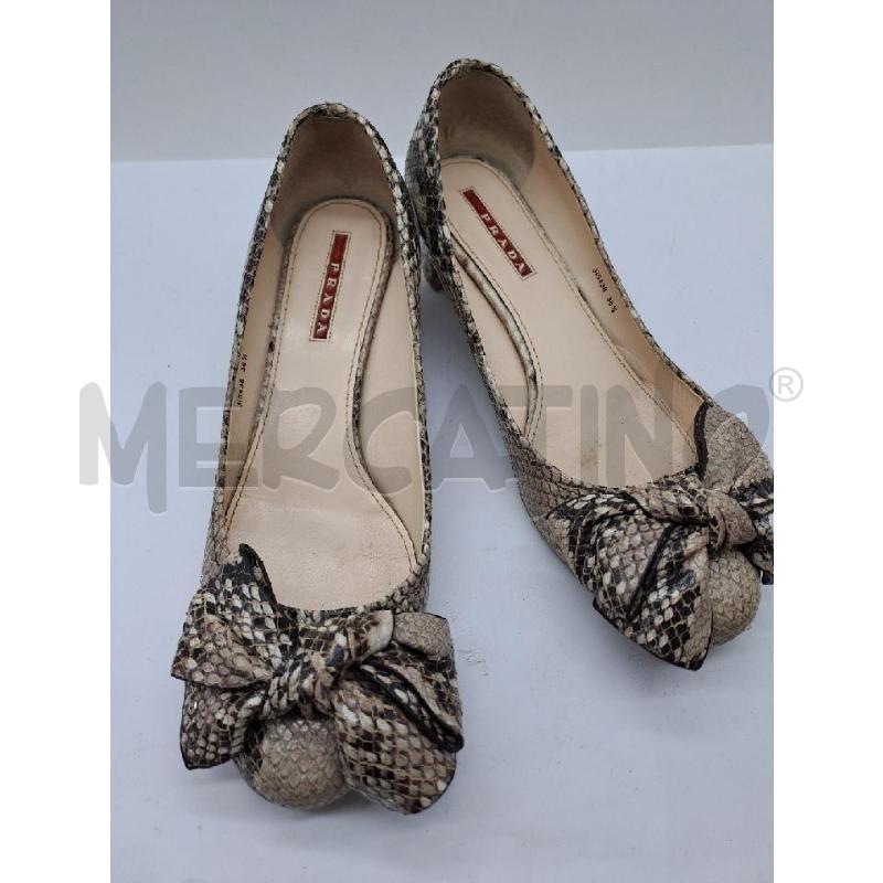 DECOLLETE PRADA PITONATO BEIGE PUNTA TONDA TACCO LARGO | Mercatino dell'Usato Catanzaro 3