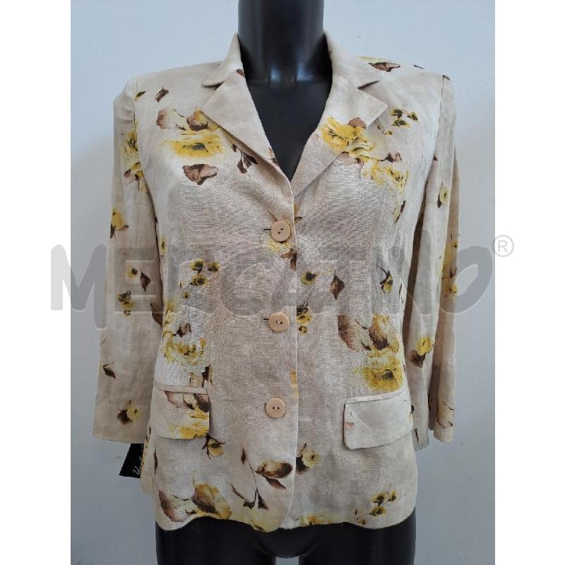 GIACCA DONNA LUISA SPAGNOLI 100% BEGIE FIORI GIALLO MARRONE | Mercatino dell'Usato Catanzaro 1