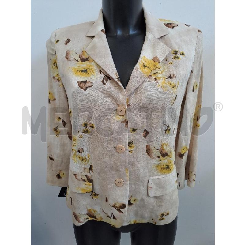 GIACCA DONNA LUISA SPAGNOLI 100% BEGIE FIORI GIALLO MARRONE | Mercatino dell'Usato Catanzaro 2