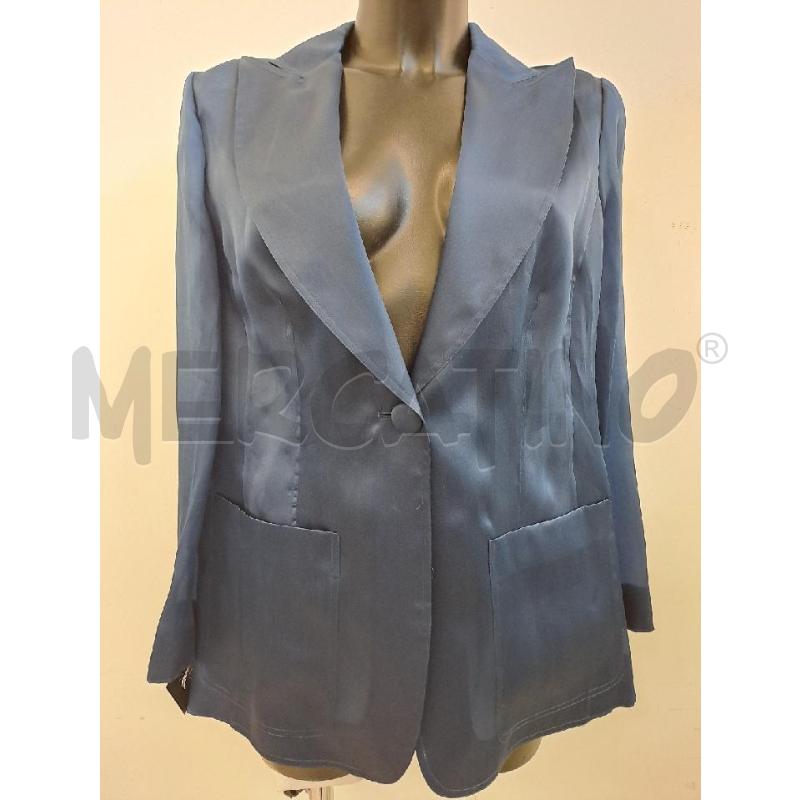 GIACCA DONNA LUISA SPAGNOLI BLU SETA MONOBOTTONE | Mercatino dell'Usato Catanzaro 1
