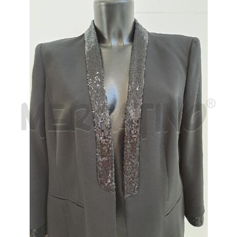 GIACCA DONNA LUISA SPAGNOLI NERO BORDO PAILLETTES SETA | Mercatino dell'Usato Catanzaro 2