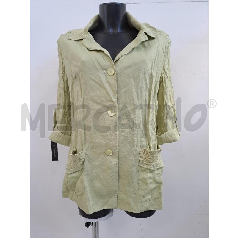 GIACCA DONNA LUISA SPAGNOLI VERDE LINO COLLO COSTINE | Mercatino dell'Usato Catanzaro 1
