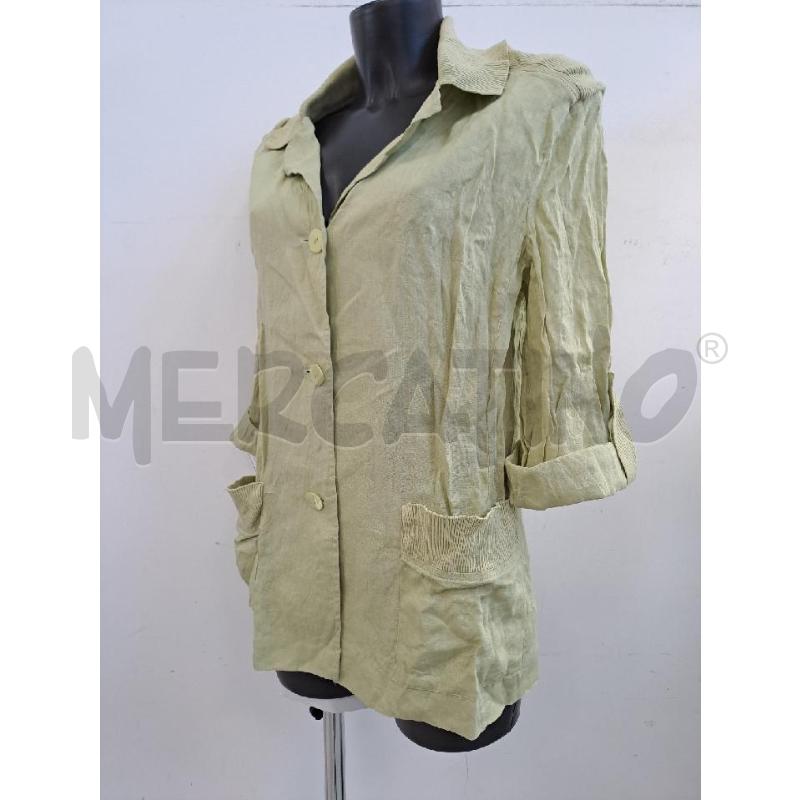 GIACCA DONNA LUISA SPAGNOLI VERDE LINO COLLO COSTINE | Mercatino dell'Usato Catanzaro 2