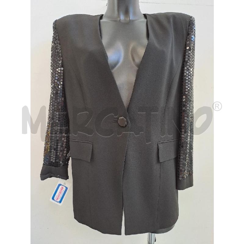 GIACCA DONNA MARINA RINALDI NERO MANICHE PAILLETTES | Mercatino dell'Usato Catanzaro 1