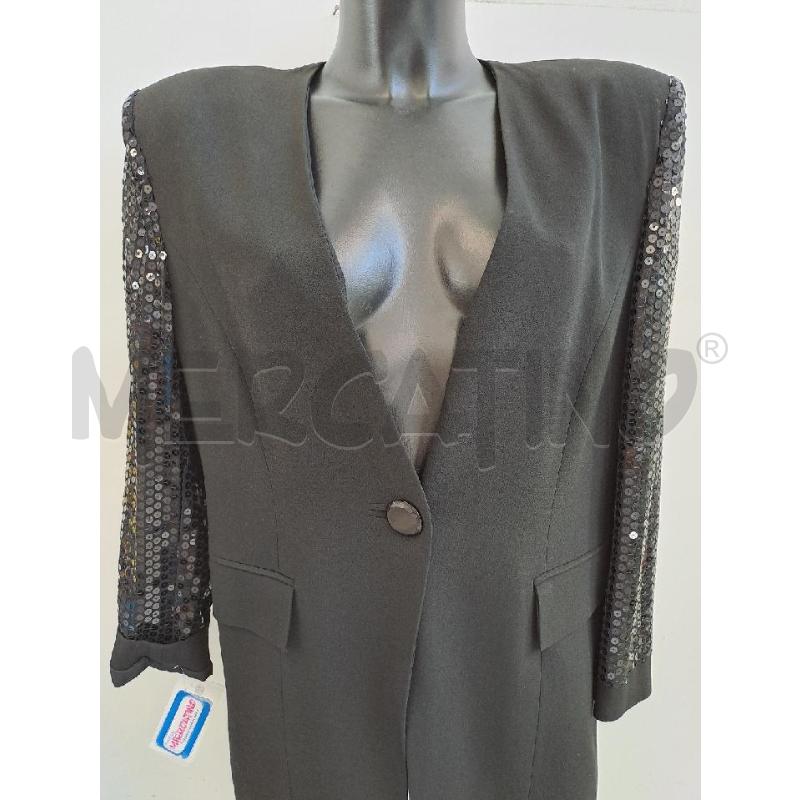 GIACCA DONNA MARINA RINALDI NERO MANICHE PAILLETTES | Mercatino dell'Usato Catanzaro 2