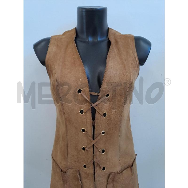 GILET DONNA GRAMIGNANI CUOIO VERA PELLE LUNGO LACCI | Mercatino dell'Usato Catanzaro 2