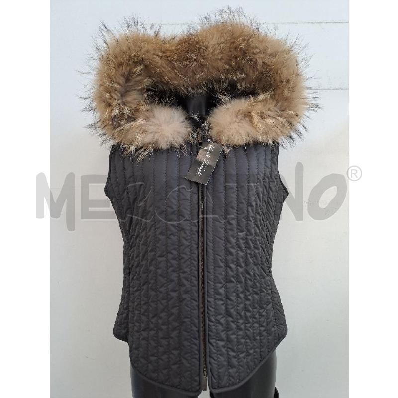 GILET DONNA MAX MARA NERO BORDO CAPUCCIO MURMASKY  | Mercatino dell'Usato Catanzaro 1