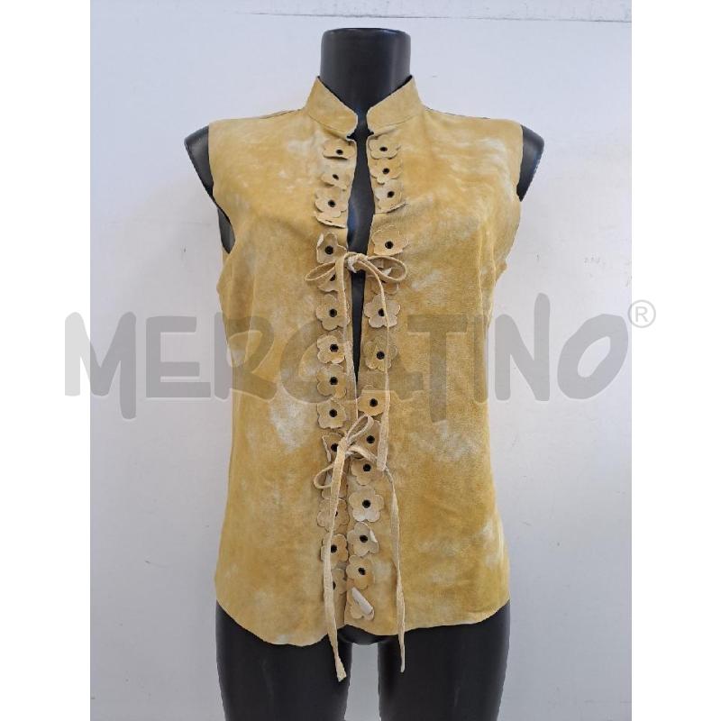 GILET DONNA MAZZI OWEWEAR PELLE GIALLO BORDO FIORI  | Mercatino dell'Usato Catanzaro 1