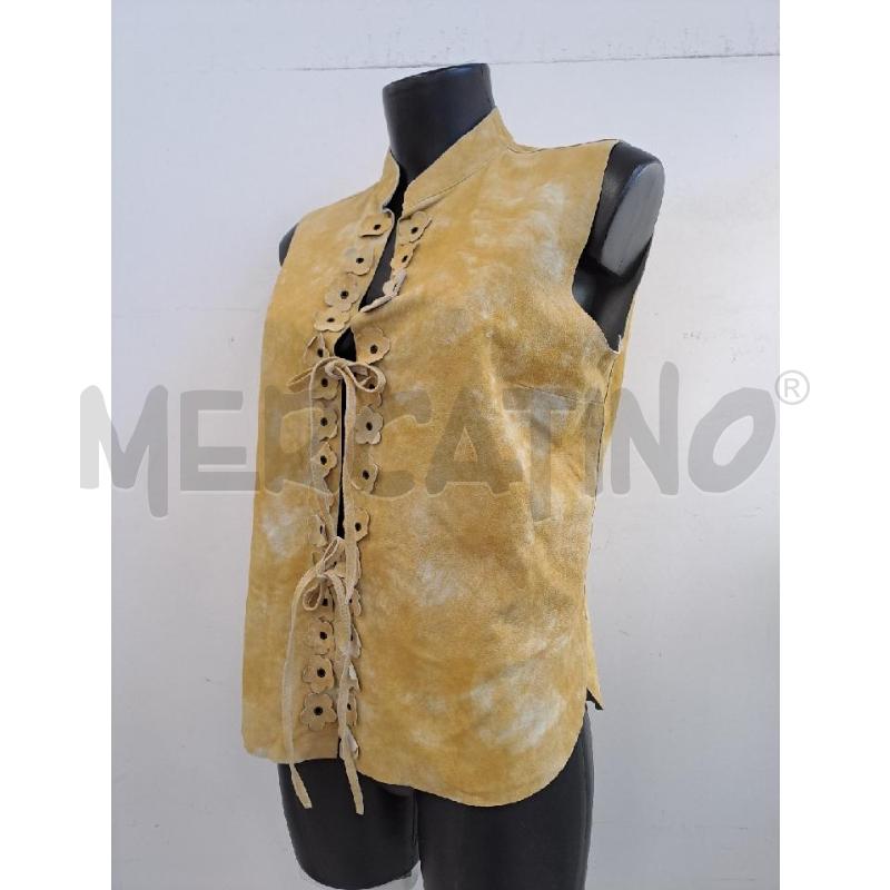 GILET DONNA MAZZI OWEWEAR PELLE GIALLO BORDO FIORI  | Mercatino dell'Usato Catanzaro 2