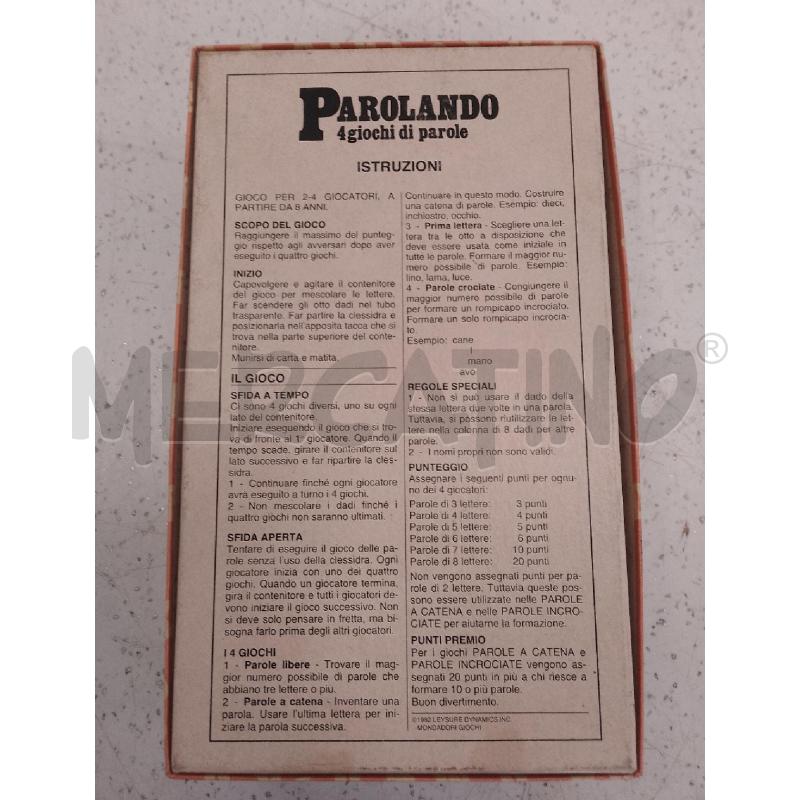 GIOCO DA TAVOLA PAROLANDO 4 GIOCHI DI PAROLE | Mercatino dell'Usato Catanzaro 2