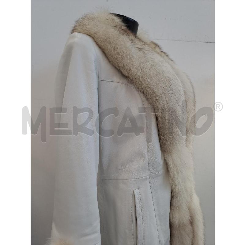 GIUBBINO DONNA PELLE LEATHER BIANCO BORDO PELLICCOIA | Mercatino dell'Usato Catanzaro 3