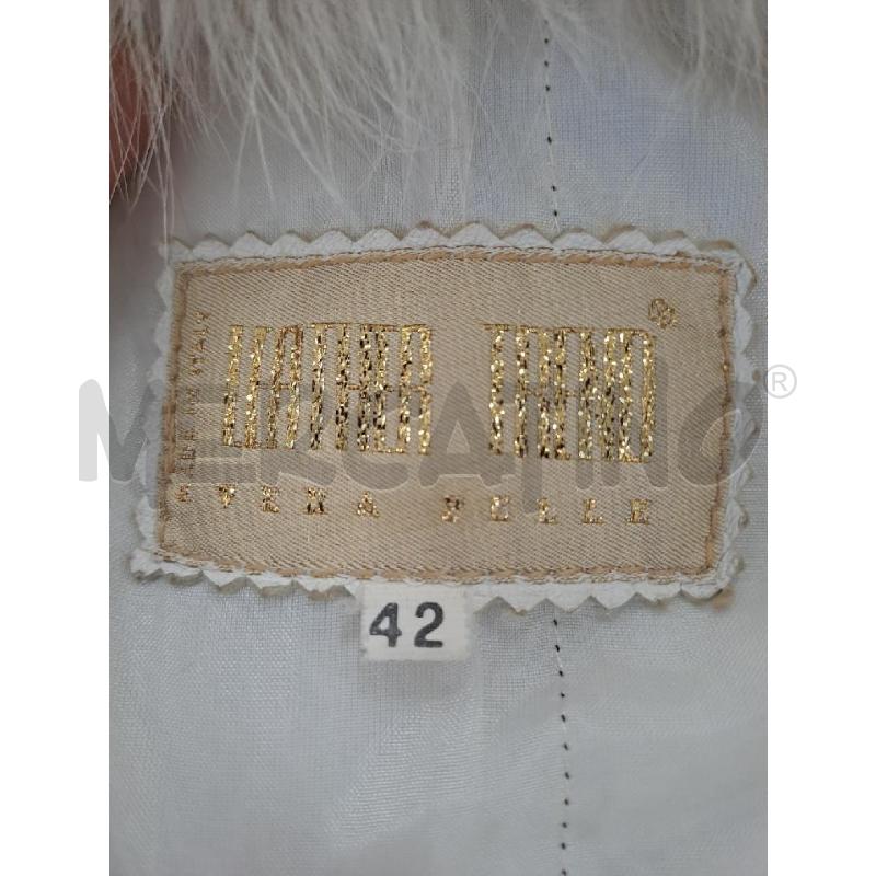 GIUBBINO DONNA PELLE LEATHER BIANCO BORDO PELLICCOIA | Mercatino dell'Usato Catanzaro 5