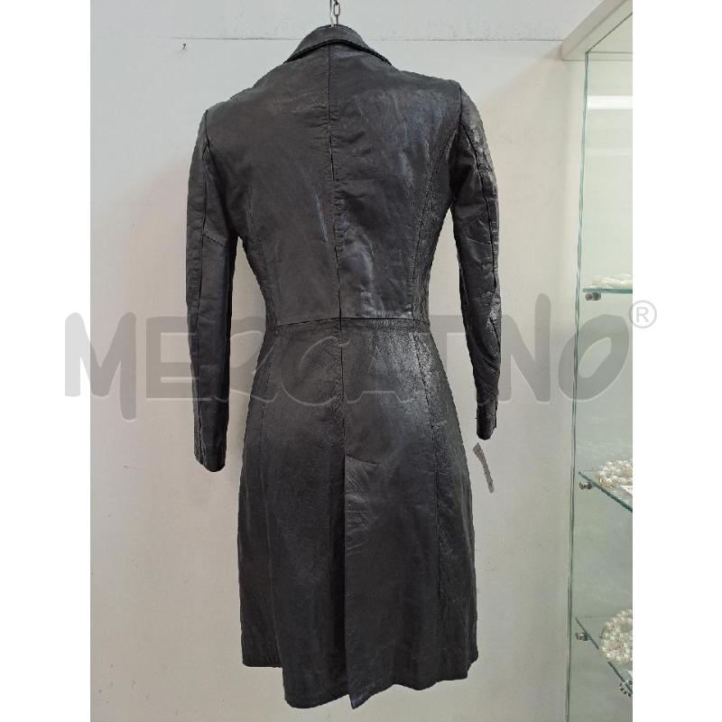 GIUBBINO DONNA PELLE SU PELLE NERO LUNGO  | Mercatino dell'Usato Catanzaro 3