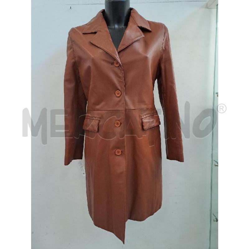 GIUBBINO DONNA VERA PELLE MARRONE LUNGO  | Mercatino dell'Usato Catanzaro 1