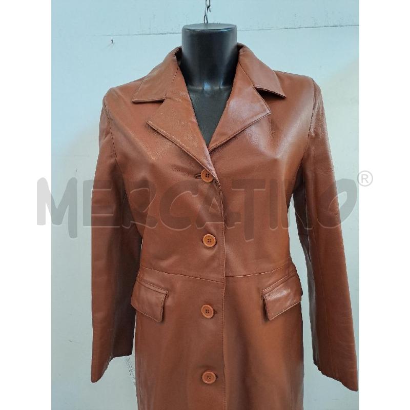 GIUBBINO DONNA VERA PELLE MARRONE LUNGO  | Mercatino dell'Usato Catanzaro 2