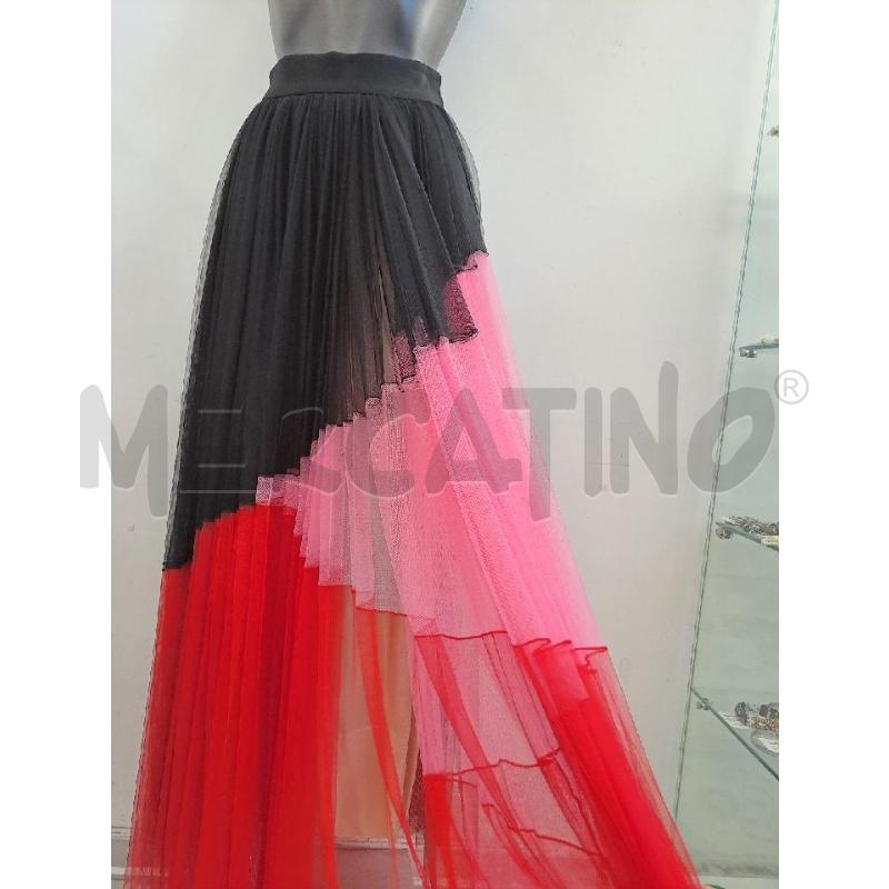 GONNA FAUSTO PUGLISI LUNGA TULLE NERO FUCSIA  | Mercatino dell'Usato Catanzaro 2